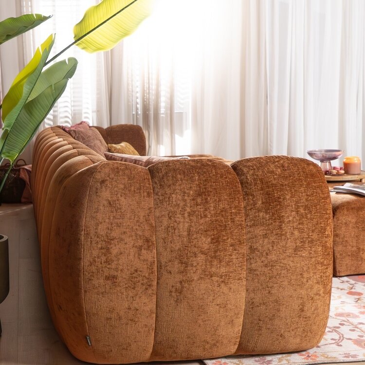 Ecksofa Luca XL Chenille kupfer rechts