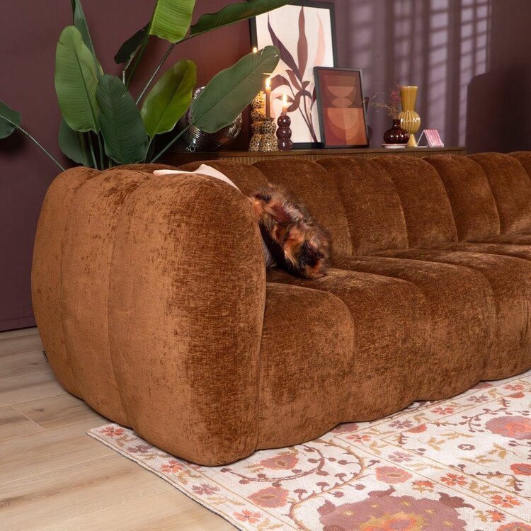 Ecksofa Luca XL Chenille kupfer rechts