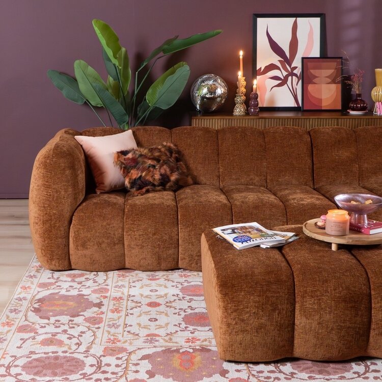 Ecksofa Luca XL Chenille kupfer rechts