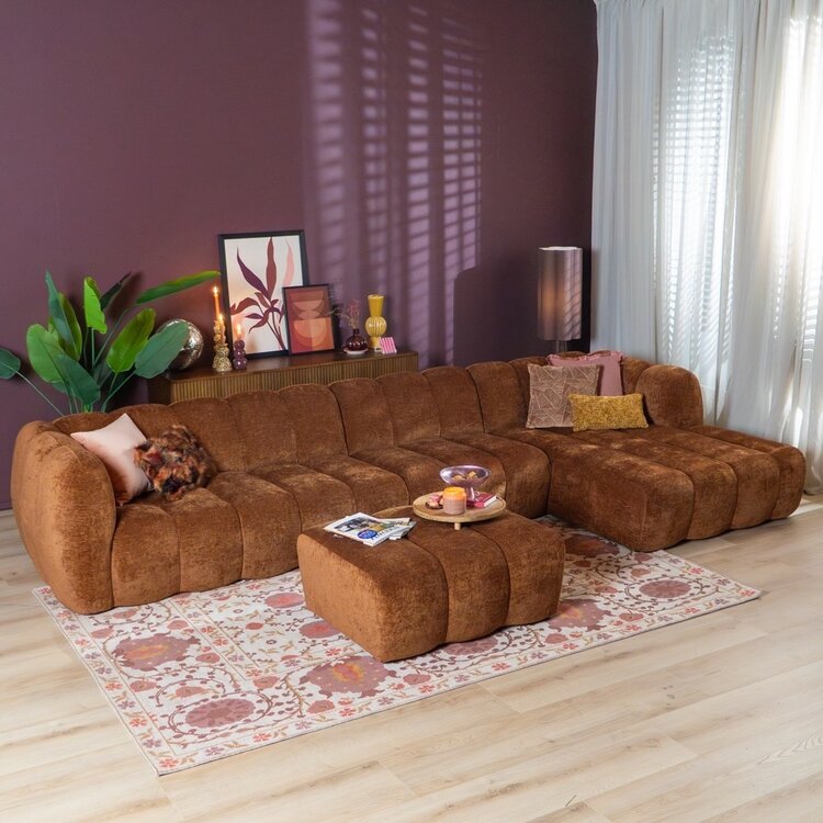 Ecksofa Luca XL Chenille kupfer rechts
