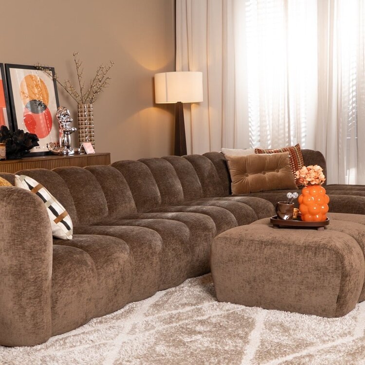 Ecksofa Luca XL Chenille mocha rechts