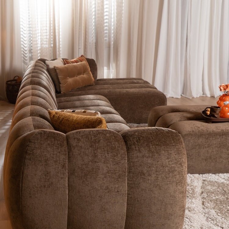 Ecksofa Luca XL Chenille mocha rechts