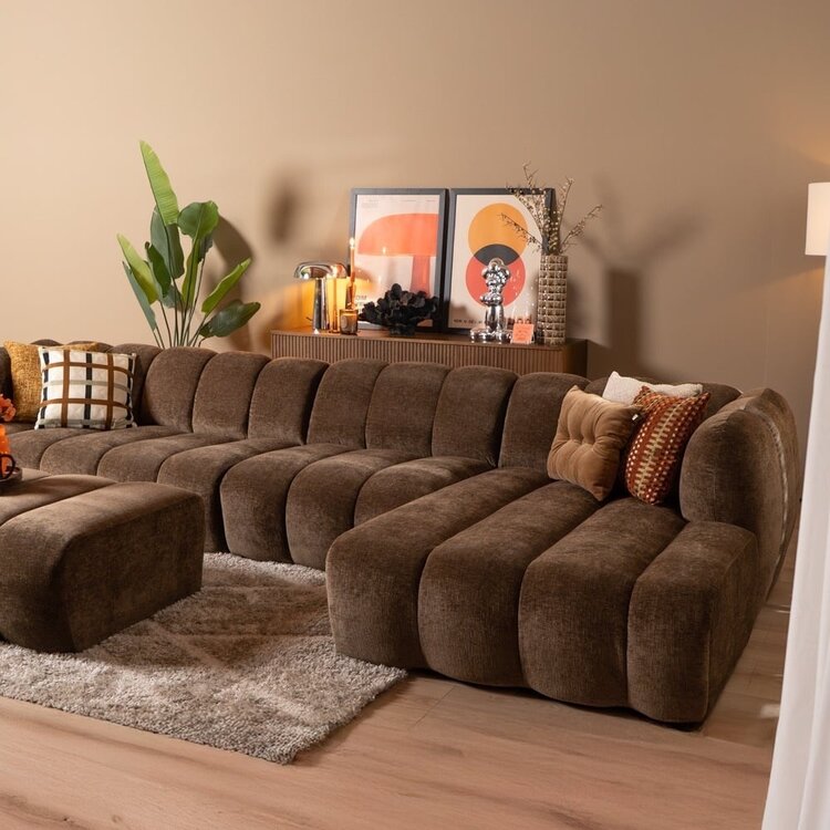 Ecksofa Luca XL Chenille mocha rechts