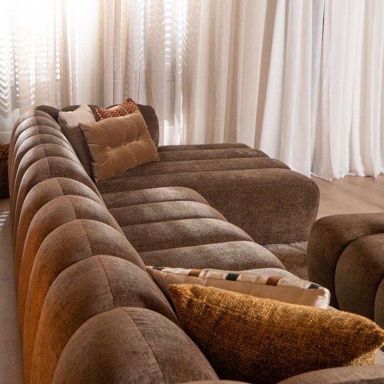 Ecksofa Luca XL Chenille mocha rechts