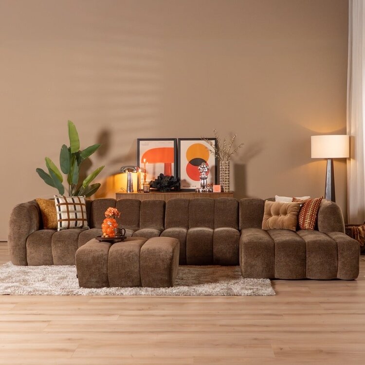 Ecksofa Luca XL Chenille mocha rechts