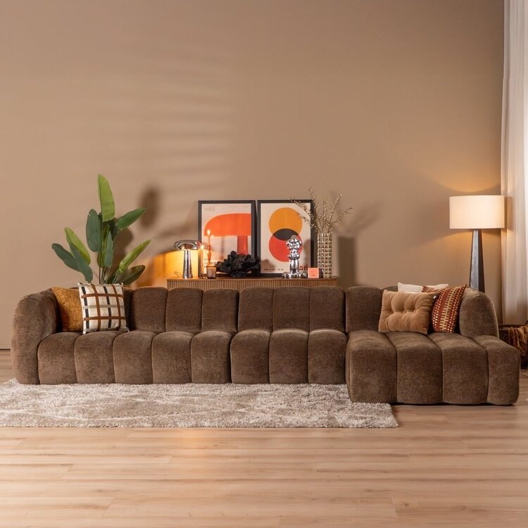 Ecksofa Luca XL Chenille mocha rechts