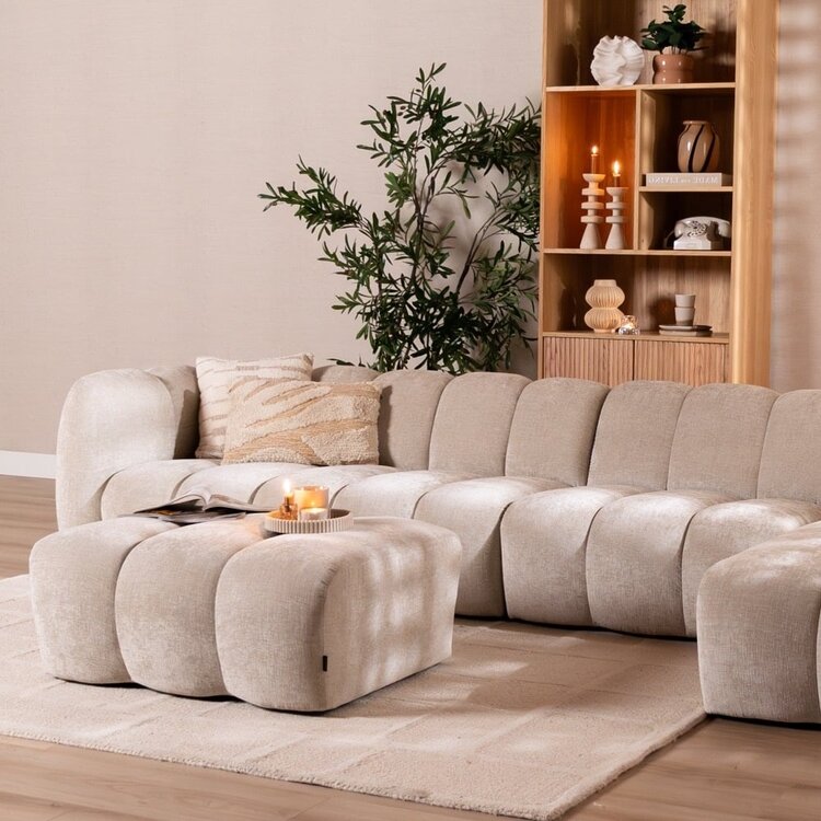 Ecksofa Luca Chenille XL sand rechts