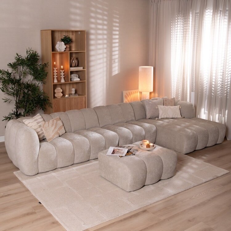 Ecksofa Luca Chenille XL sand rechts
