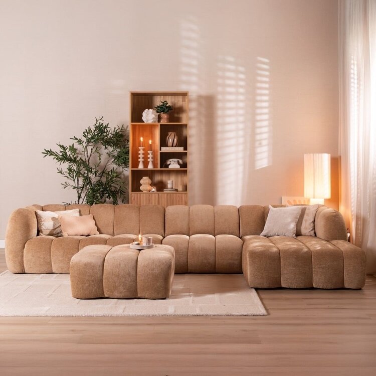Ecksofa Luca XL Chenille peach rechts