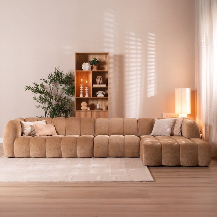 Ecksofa Luca XL Chenille peach rechts