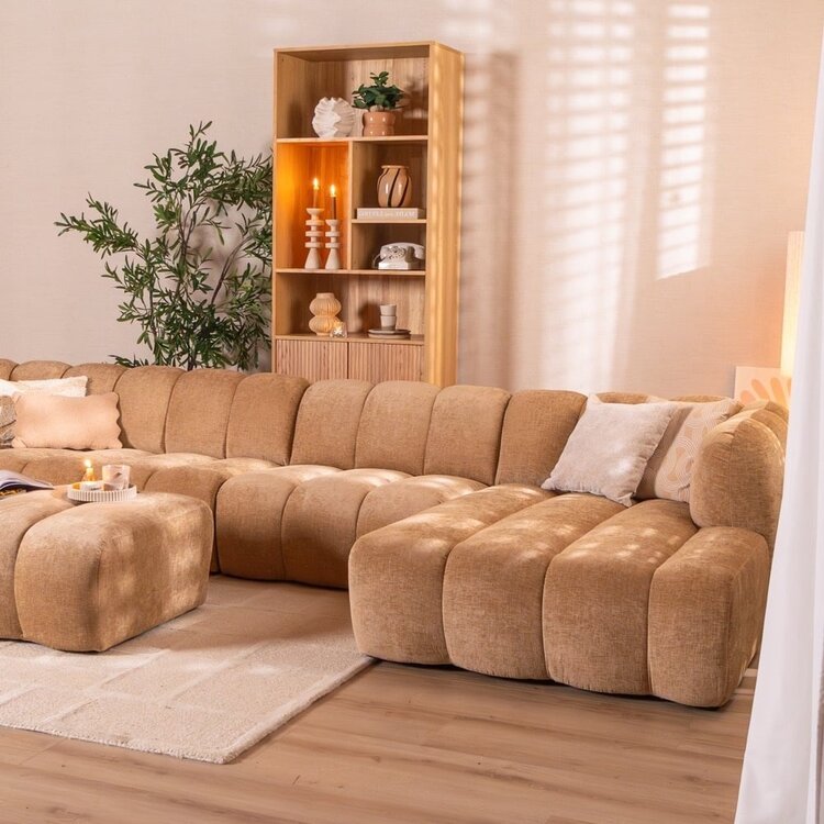 Ecksofa Luca XL Chenille peach rechts