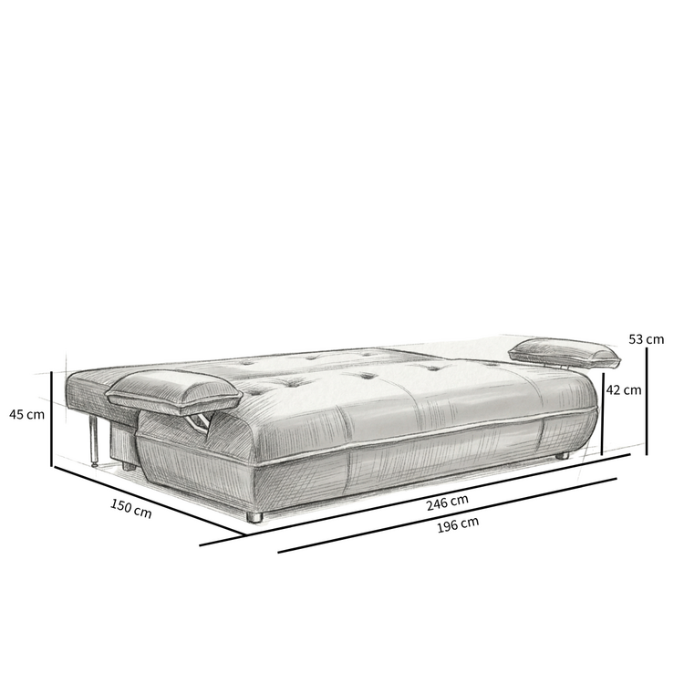 Schlafsofa 2-Sitzer Jona Bouclé Melange terrakotta
