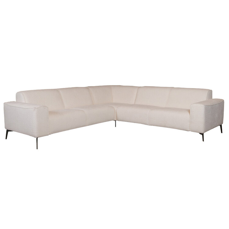 Ecksofa Vegas Bouclé weiß links/rechts
