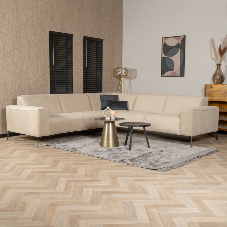 Ecksofa Vegas Samt beige links/rechts