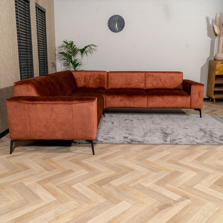 Ecksofa Vegas Samt kupfer links/rechts