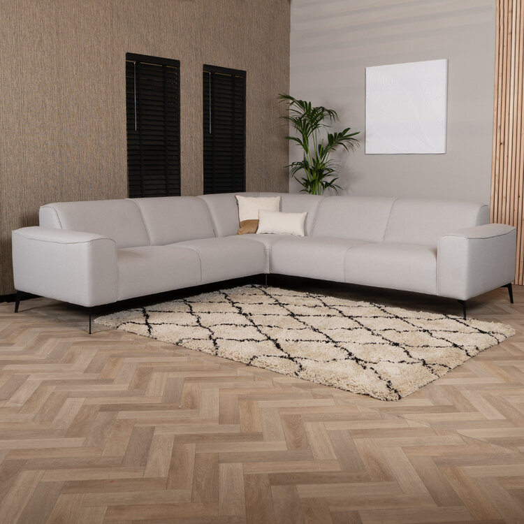 Ecksofa Vegas Stoff hellgrau links/rechts