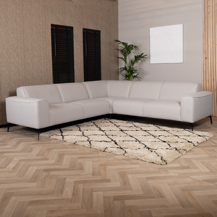 Ecksofa Vegas Stoff hellgrau links/rechts