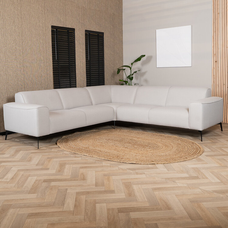 Ecksofa Vegas Stoff hellgrau links/rechts