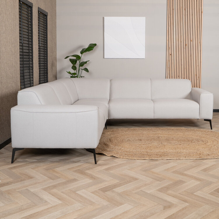 Ecksofa Vegas Stoff hellgrau links/rechts