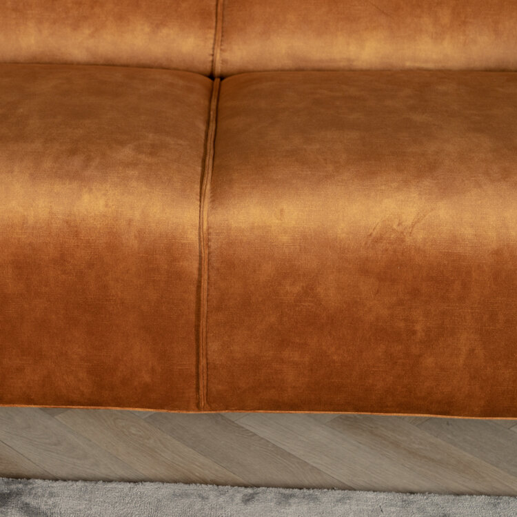 Ecksofa Vegas Samt ockergelb links/rechts