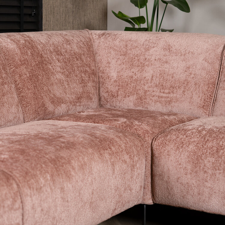 Ecksofa Vegas rosa Chenille links/rechts