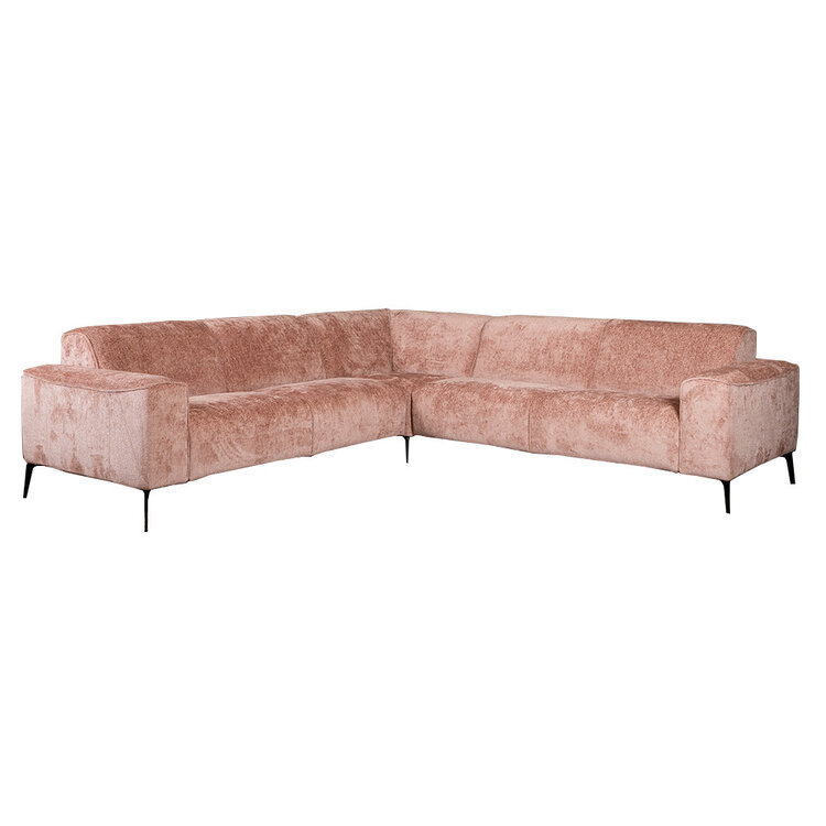 Ecksofa Vegas rosa Chenille links/rechts