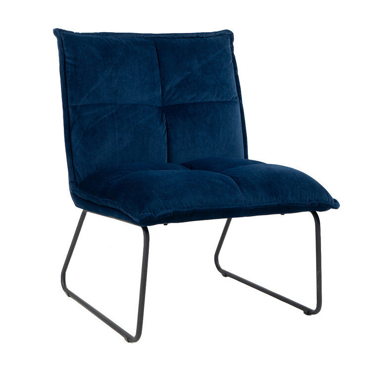 Samt Sessel Malaga modern blau