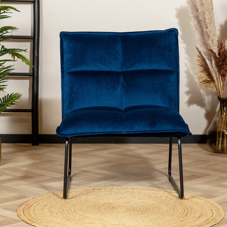 Samt Sessel Malaga modern blau