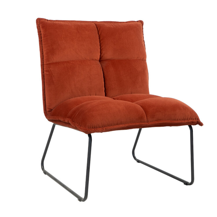 Samt Sessel Malaga modern kupfer / rostbraun