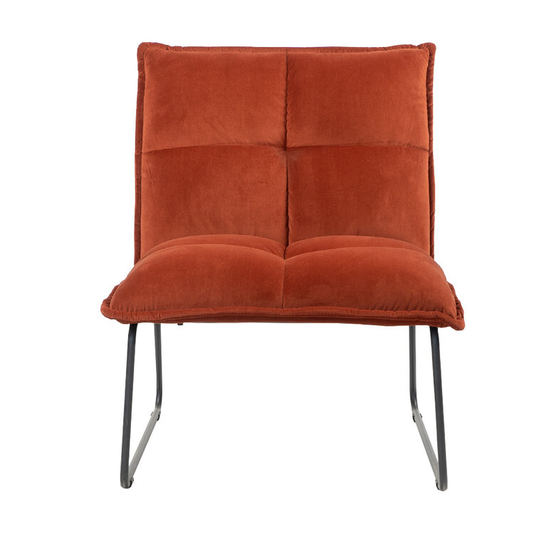 Samt Sessel Malaga modern kupfer / rostbraun