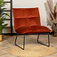 Samt Sessel Malaga modern kupfer / rostbraun
