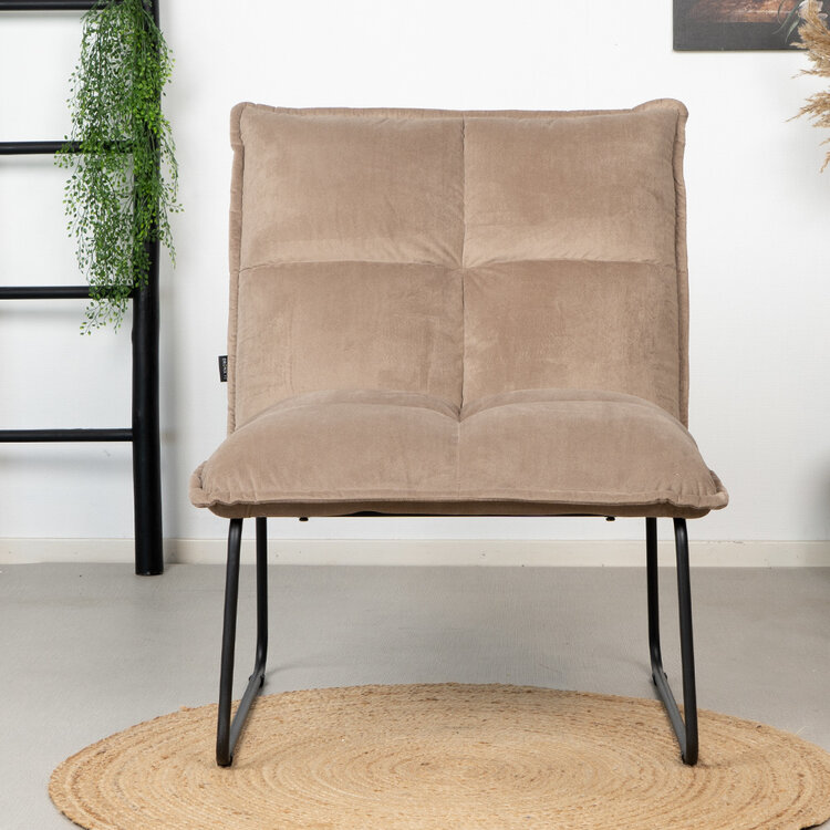 Samt Sessel Malaga modern taupe