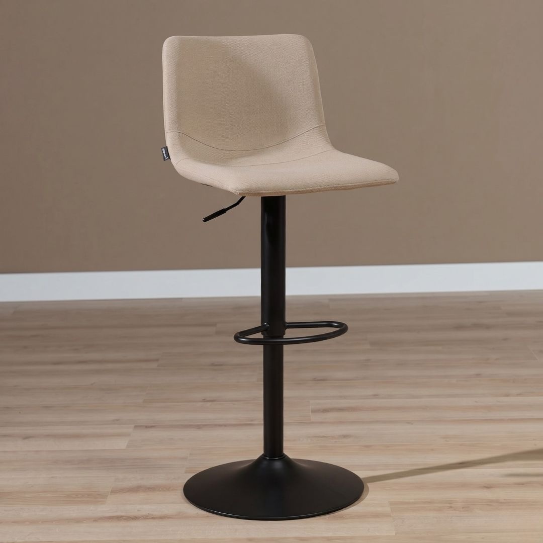 Barhocker Eva taupe recycelter Stoff 60 - 76 cm