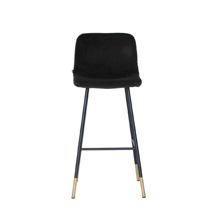 Barhocker Samt Mikky 65 - 78 cm schwarz