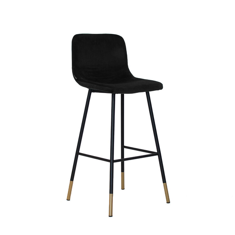 Barhocker Samt Mikky 65 - 78 cm schwarz