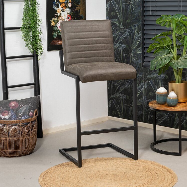 Barhocker Eco-Leder Block anthrazit 79 cm