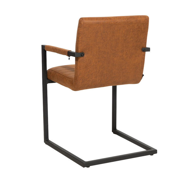 Esszimmerstuhl Eco-Leder Block mit Armlehne cognac