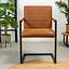 Esszimmerstuhl Eco-Leder Block mit Armlehne cognac