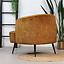 Samt Sessel Billy modern ockergelb/cognac