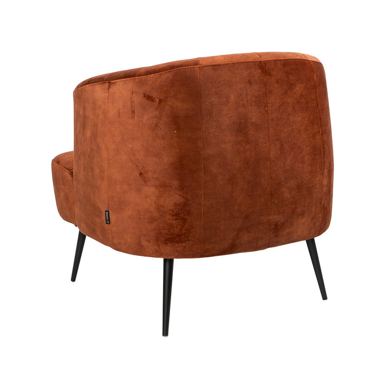 Samt Sessel Billy modern kupfer