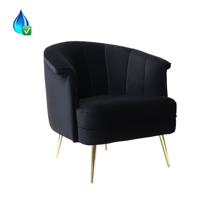 Samt Sessel Amy modern schwarz