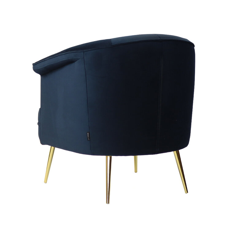 Samt Sessel Amy modern dunkelblau
