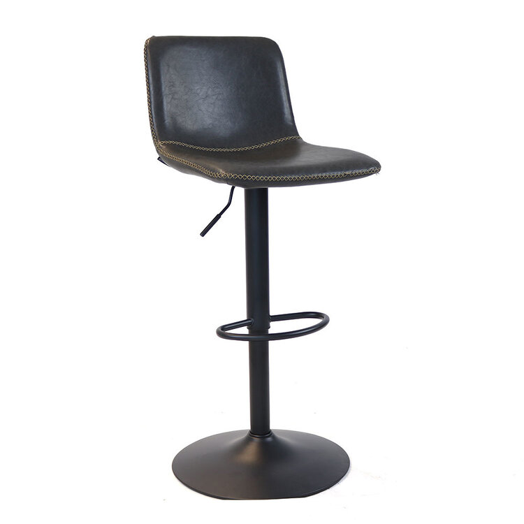 Barhocker Leder Texas höhenverstellbar anthrazit 60-76 cm