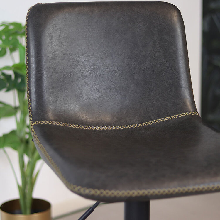 Barhocker Leder Texas höhenverstellbar anthrazit 60-76 cm