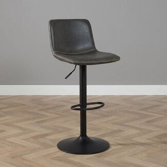 Barhocker Leder Texas höhenverstellbar anthrazit 60-76 cm