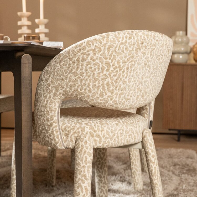 Esszimmerstuhl Nala taupe Leo-Print