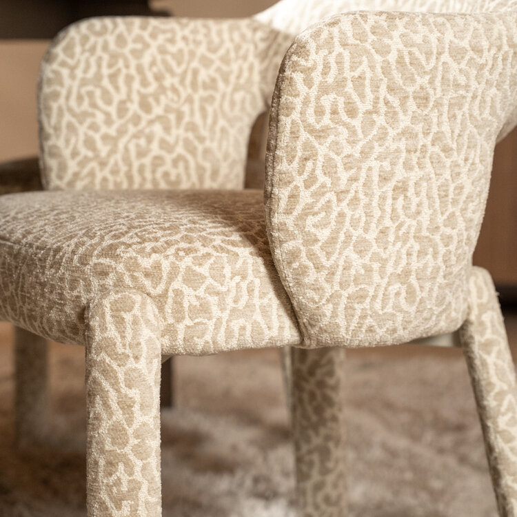 Esszimmerstuhl Leo taupe Leo-Print