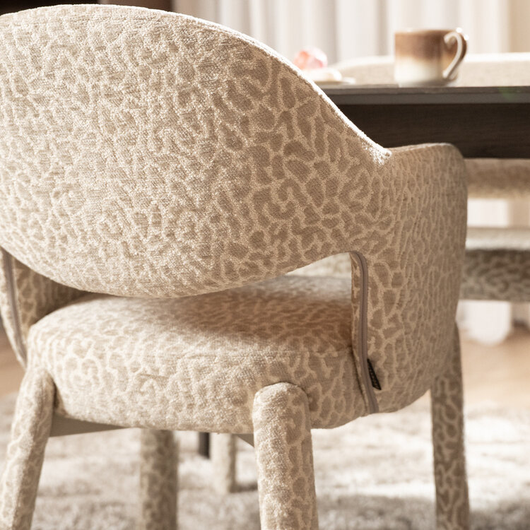 Esszimmerstuhl Leo taupe Leo-Print