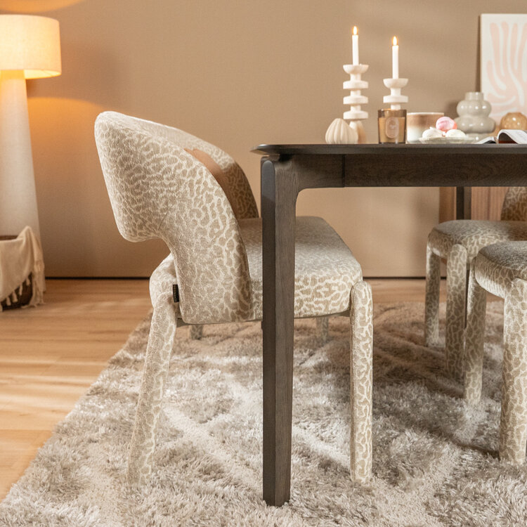 Esszimmerbank Leo taupe Leo-Print 160 cm