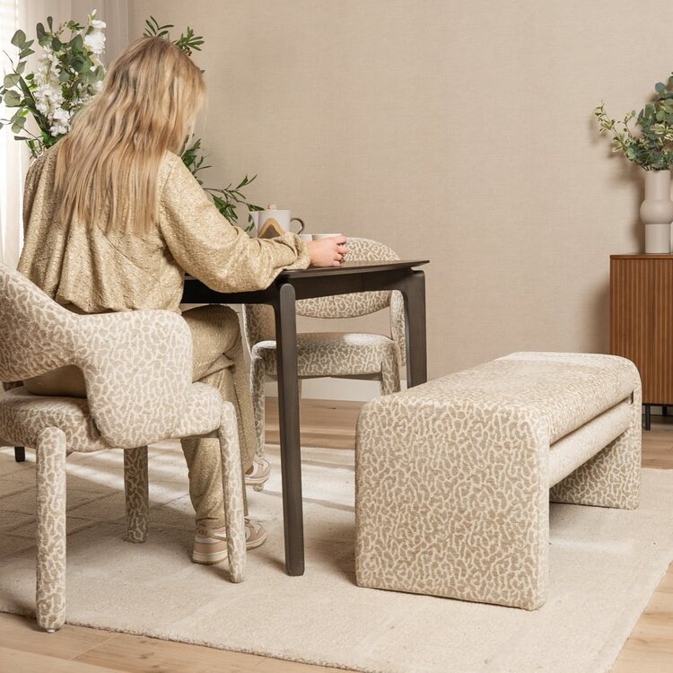 Esszimmerbank Lux taupe Leo-print 100 cm